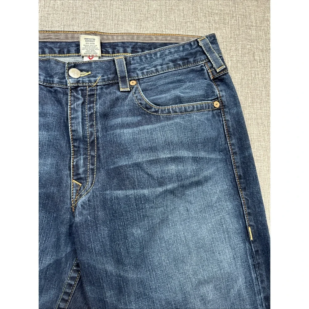 True Religion MVP Point Guard Jeans Mens Size 40x30 Made in USA Flaps Baggy Wide